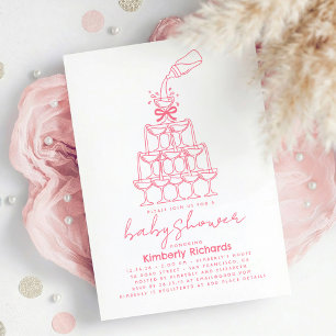 Baby Milchflasche Champagner-Turm Lustige Babypart Einladung