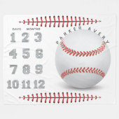 Baby Milestone Blanket Baseball Fleecedecke (Vorderseite (Horizontal))