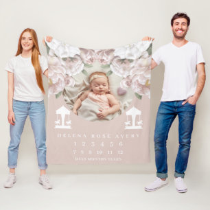 Baby Milestone Blanket Carousel Fleecedecke