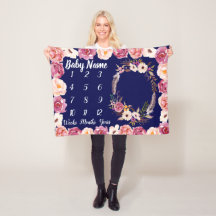 Baby Milestone Blanket Personalisiert Baby Girl Ge