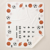 Baby Milestone Blanket Sportdesign Sherpadecke (Vorderseite)