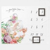 Baby Milestone Blanket | Wasserfarbeneinhorn Fleecedecke