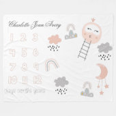 Baby Milestone Blanket Weg zum Mond Fleecedecke (Vorderseite (Horizontal))