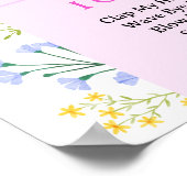 Baby Milestone Board Wildblumen Girl 1. Geburtstag Poster (Ecke)