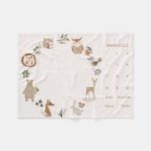 Baby Milestone Boho Woodland Animals Wreath Fleecedecke (Vorderseite (Horizontal))