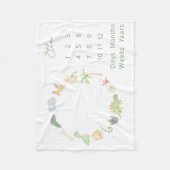 Baby Milestone Dinosaurier Gender Neutral Watercol Fleecedecke (Vorderseite)