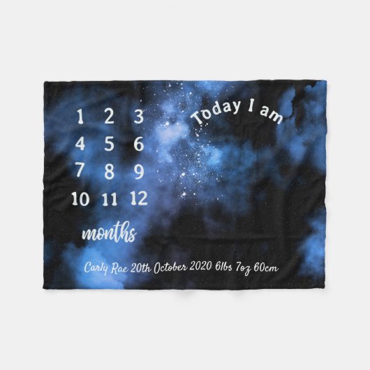 Baby Milestone galaxy Fleece Blanket (Vorderseite (Horizontal))