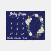Baby Milestone Personalisiertes Duschgeschenk Fleecedecke (Vorderseite (Horizontal))