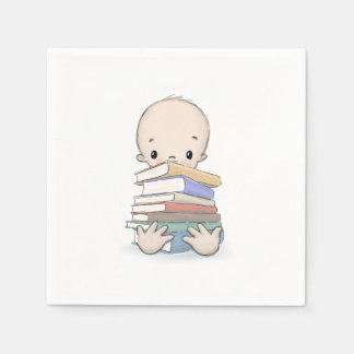 Baby mit Bücher Lehrerdusche Serviette