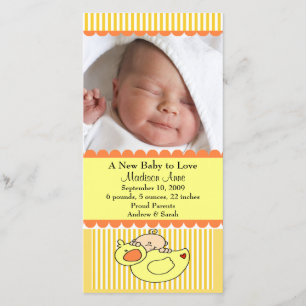 Baby mit Duck FOTO Geburtserklärung Ankündigung