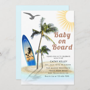 Baby mit eigener Marke auf Board Beach Baby Dusche Einladung