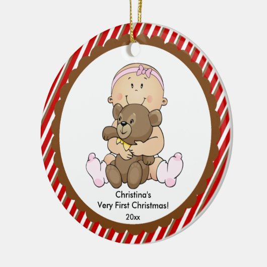 Baby mit erster Verzierung des Bärn-Babys Keramikornament (Links)