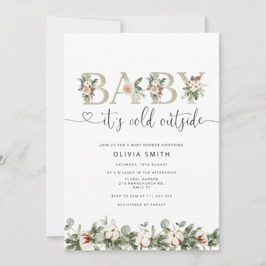 Baby mit kalter Außendusche Einladung (Vorderseite)