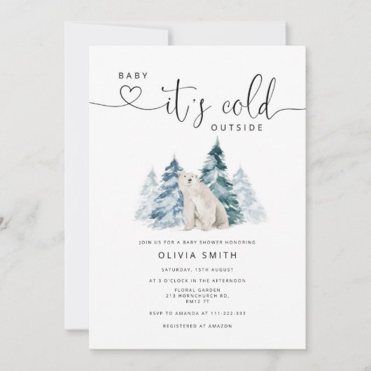 Baby mit kalter Außendusche Einladung (Vorderseite)