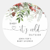 Baby mit kalter Außendusche klassisch runder Post Runder Aufkleber (Vorderseite)