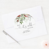 Baby mit kalter Außendusche klassisch runder Post Runder Aufkleber (Umschlag)