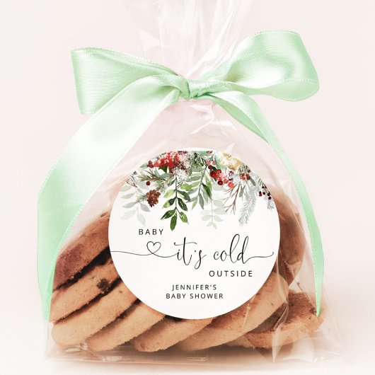 Baby mit kalter Außendusche klassisch runder Post Runder Aufkleber