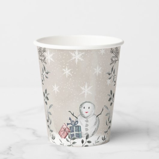 Baby mit kalter Außendusche Pappbecher (Vorderseite)