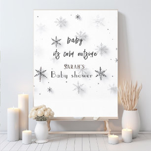 Baby mit kalter Außendusche Poster