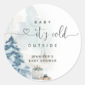 Baby mit kalter Außendusche Runder Aufkleber (Vorderseite)