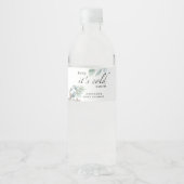 Baby mit kalter Außendusche Wasserflaschenetikett (Vorderseite)