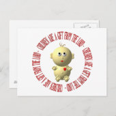 Baby mit "Kinder sind ein Geschenk des Herrn" Postkarte (Vorne/Hinten)