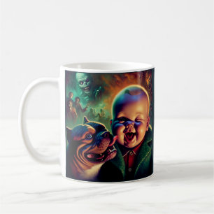 Baby mit Pet Pitbull und Spooky Ghouls Kaffeetasse