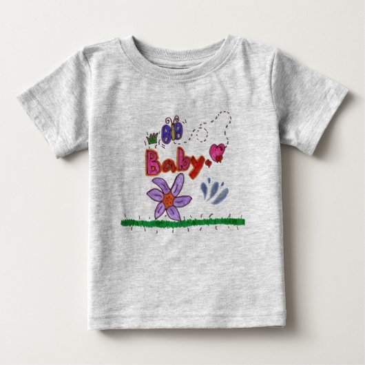 Baby mit Schmetterling Baby T-shirt (Vorderseite)