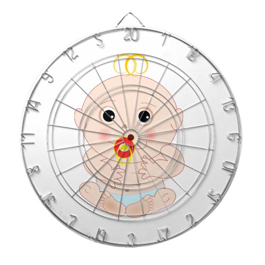 Baby mit Schnuller Cartoon Dartscheibe (vorne)