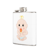 Baby mit Schnuller Cartoon Flachmann (Links)