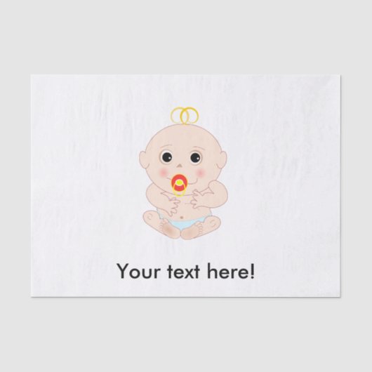 Baby mit Schnuller Cartoon Seidenpapier (Vorderseite)