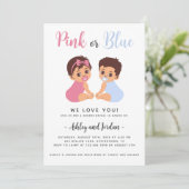 Baby mit Schnuller Geschlecht offensichtliche Einl Einladung (Stehend Vorderseite)