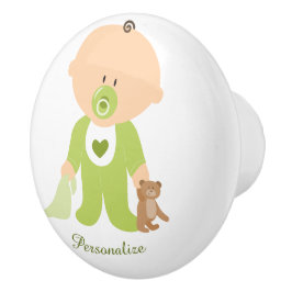 Baby mit Teddy Bear & Blanket Personalisieren Dres Keramikknauf
