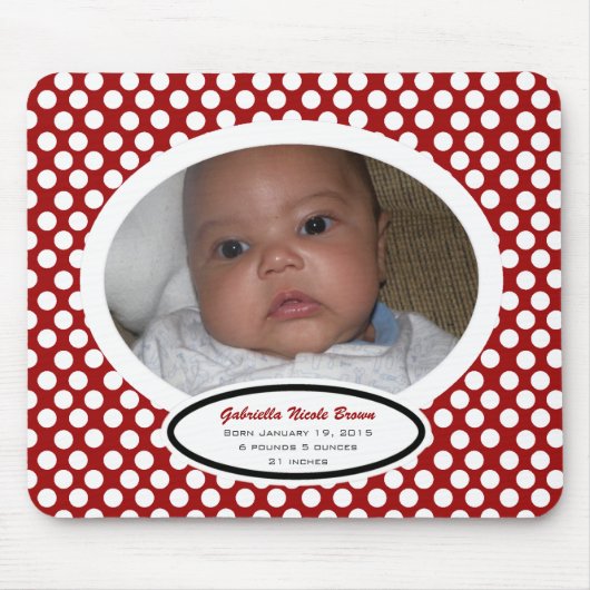 Baby-Mitteilung Mousepad (Vorne)