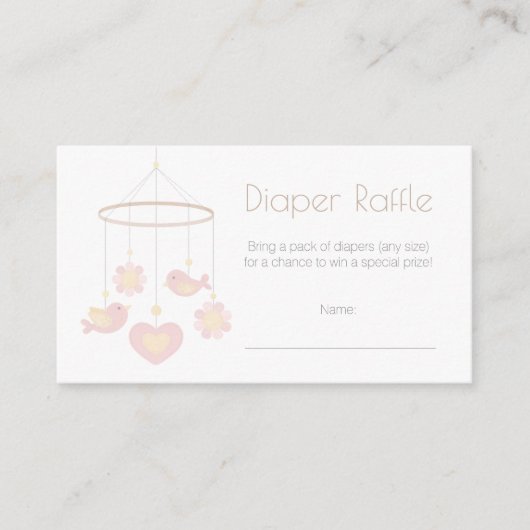Baby Mobile Diaper Raffle Begleitkarte (Vorderseite)