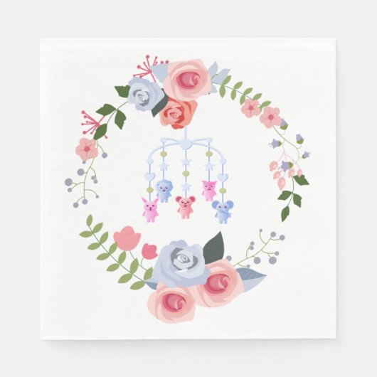 Baby Mobile Floral Baby Dusche Serviette (Vorderseite)