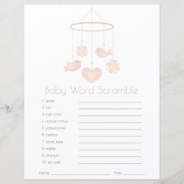 Baby Mobile Nesting Party Baby Word Scramble
