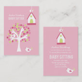 Baby-Modell-sitzende Vogel-Visitenkarte-Schablone Visitenkarte (Vorne/Hinten)