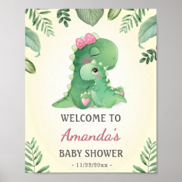 Baby Momma Dinosaurier Pink Baby Girl Dusche Willk Poster