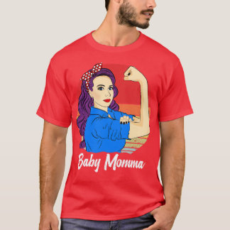 Baby Momma Vintag Retro Sunset Mothers Day T-Shirt