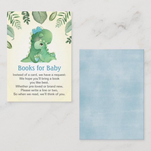 Baby Mommy Dinosaurier Bücher für die Sprinkle für Begleitkarte (Vorne/Hinten)