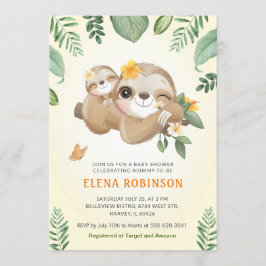 Baby Mommy Sloth Jungle Gender Neutral Baby Dusche Einladung