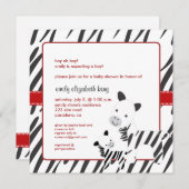 Baby+Mommy Zebra Babydusche Einladung (Vorne/Hinten)