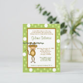 "Baby Monkey" 4x5 Kinderdusche Einladung (Stehend Vorderseite)