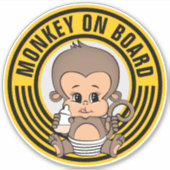 Baby Monkey Baby an Bord Aufkleber rund (Vorderseite)