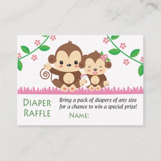 Baby Monkey Diaper Raffles Tickets (Vorderseite)