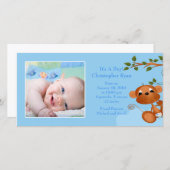 Baby Monkey FOTO Boy Birth Ankündigung (Vorne/Hinten)