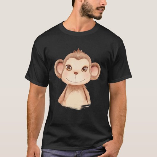 Baby Monkey Infant Watercolor T-Shirt (Vorderseite)