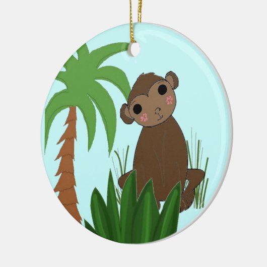 Baby Monkey Keramik Ornament (Links)