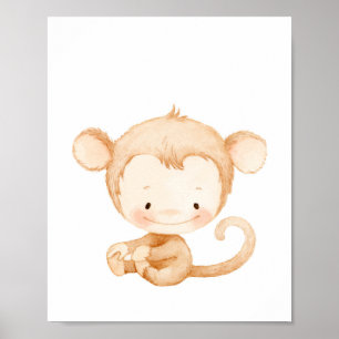 Baby Monkey Kinderzimmer Wall Art Poster
